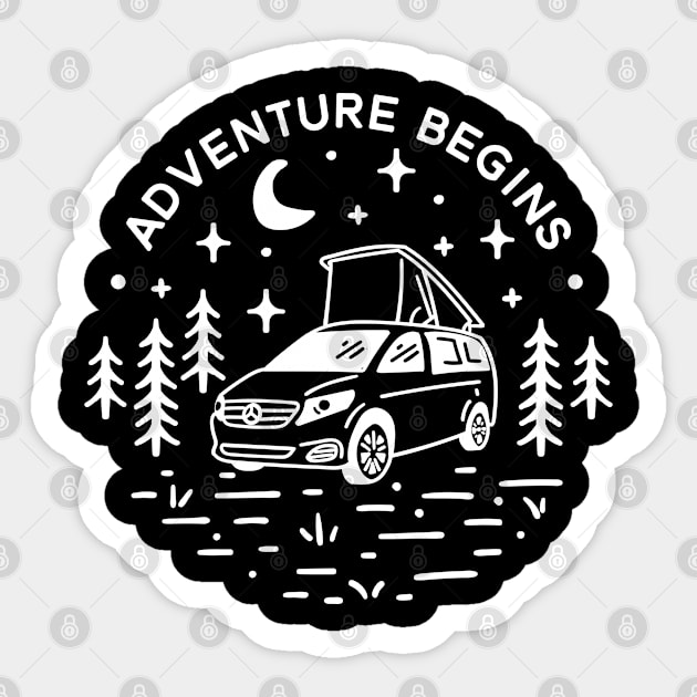 Adventure begins Sticker by Vectographers